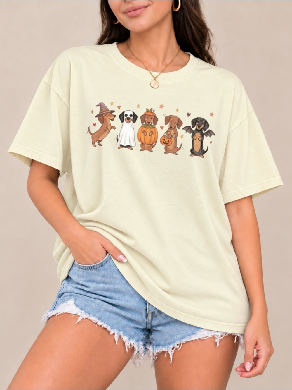 Halloween Dachshund Unisex T-Shirt Cute Wiener Dog Tee